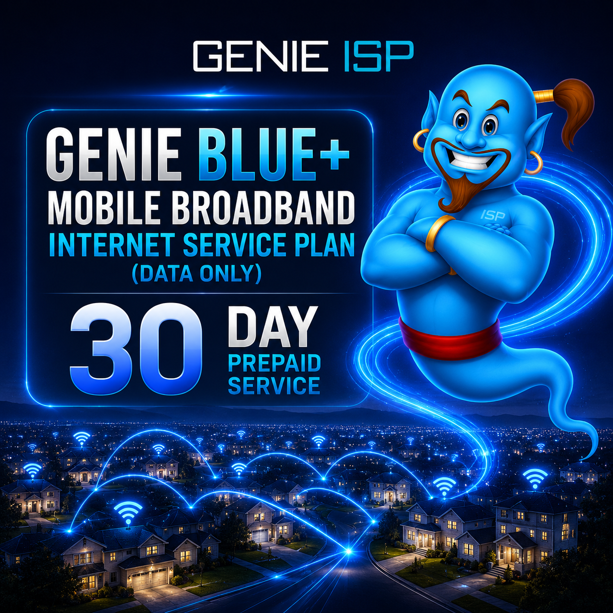 Genie Blue+ Mobile Broadband Internet Service Plan (Data Only)— 30 Day Prepaid Service