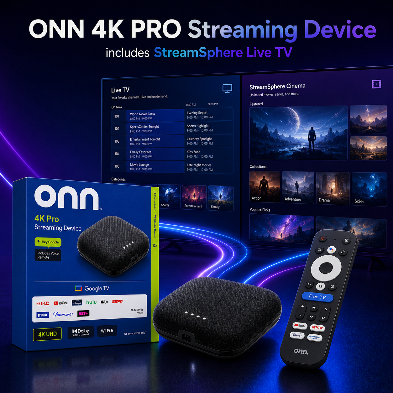 Onn 4K Pro Streaming Device