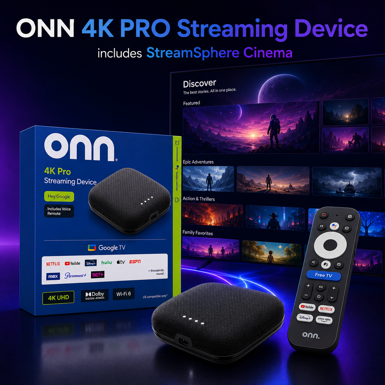 Onn 4K Pro Streaming Device