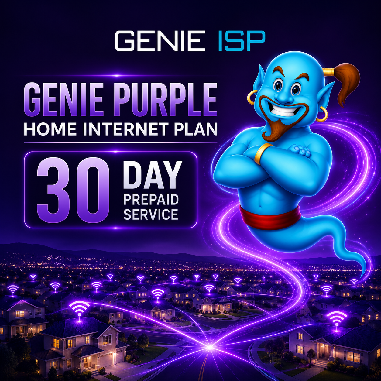 Genie Purple Home Internet Plan — 30 Day Prepaid Service