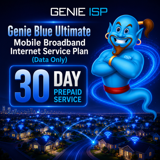 Genie Blue Ultimate Mobile Broadband Internet Service Plan (Data Only)— 30 Day Prepaid Service