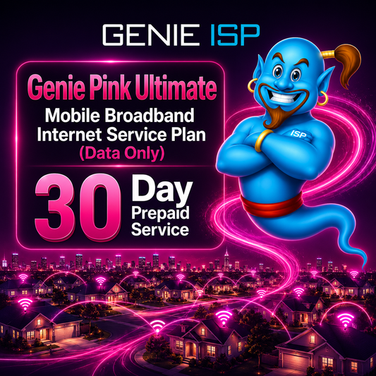 Genie Pink Ultimate Mobile Broadband Internet Service Plan (Data Only)— 30 Day Prepaid Service