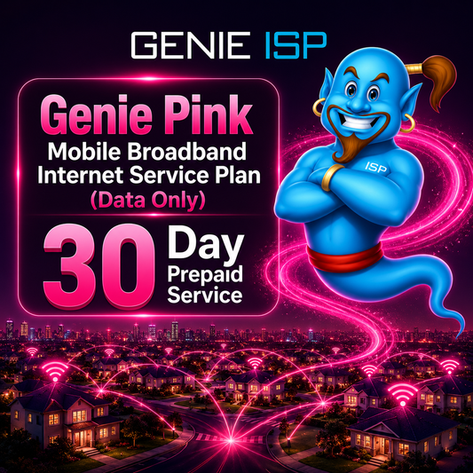 Genie Pink Mobile Broadband Internet Service Plan (Data Only)— 30 Day Prepaid Service