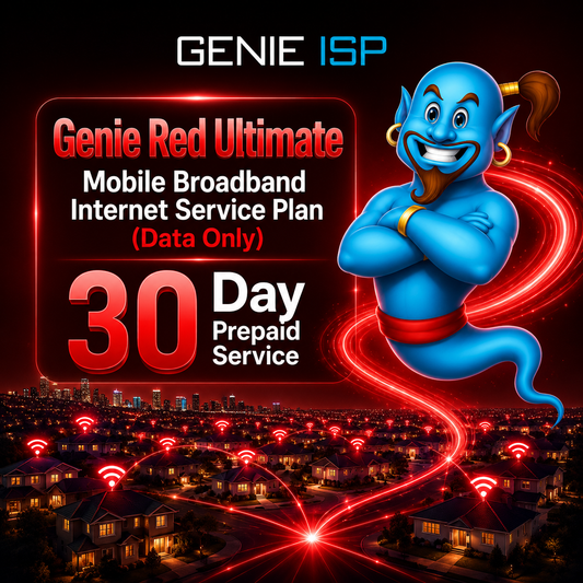 Genie Red Ultimate Mobile Broadband Internet Service Plan (Data Only)— 30 Day Prepaid Service