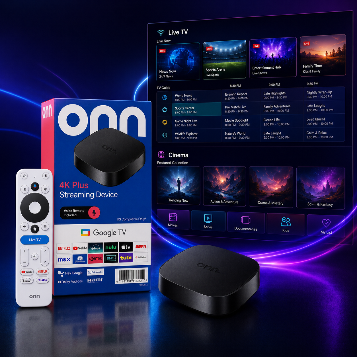 Onn 4K Plus Streaming Device (2025 Edition)