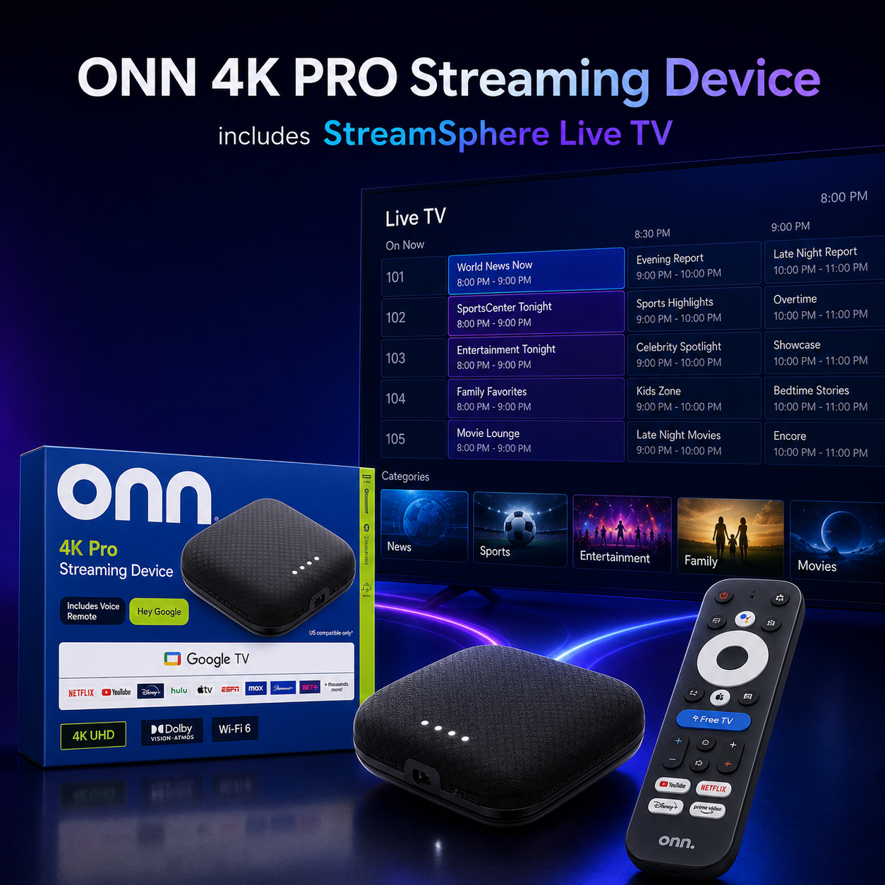 Onn 4K Pro Streaming Device